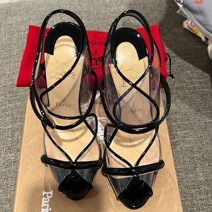 Louboutin Aqua Ronda 120 PVC/Patent Black